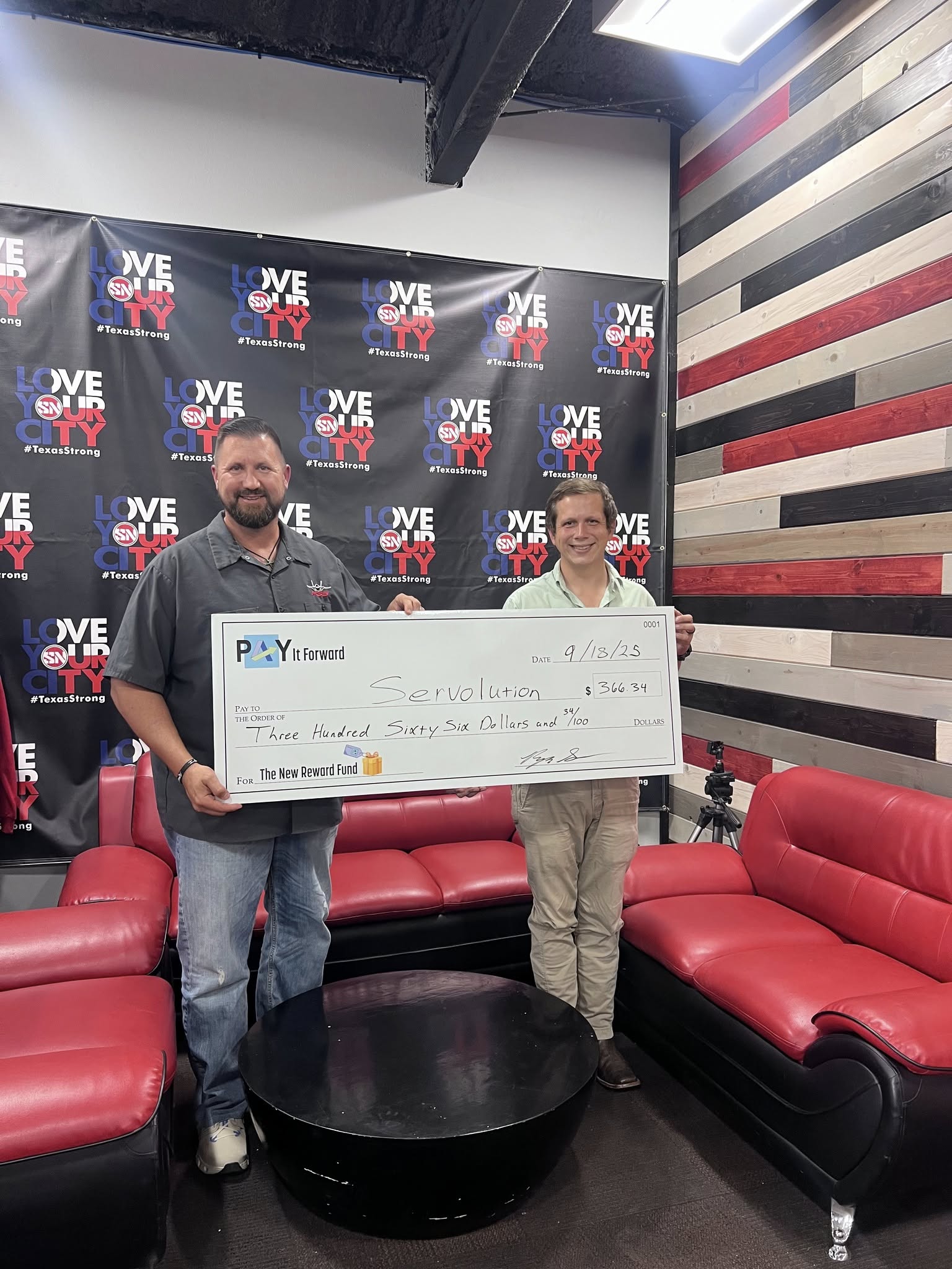 Pay It Forward donation presented to a local non-profit